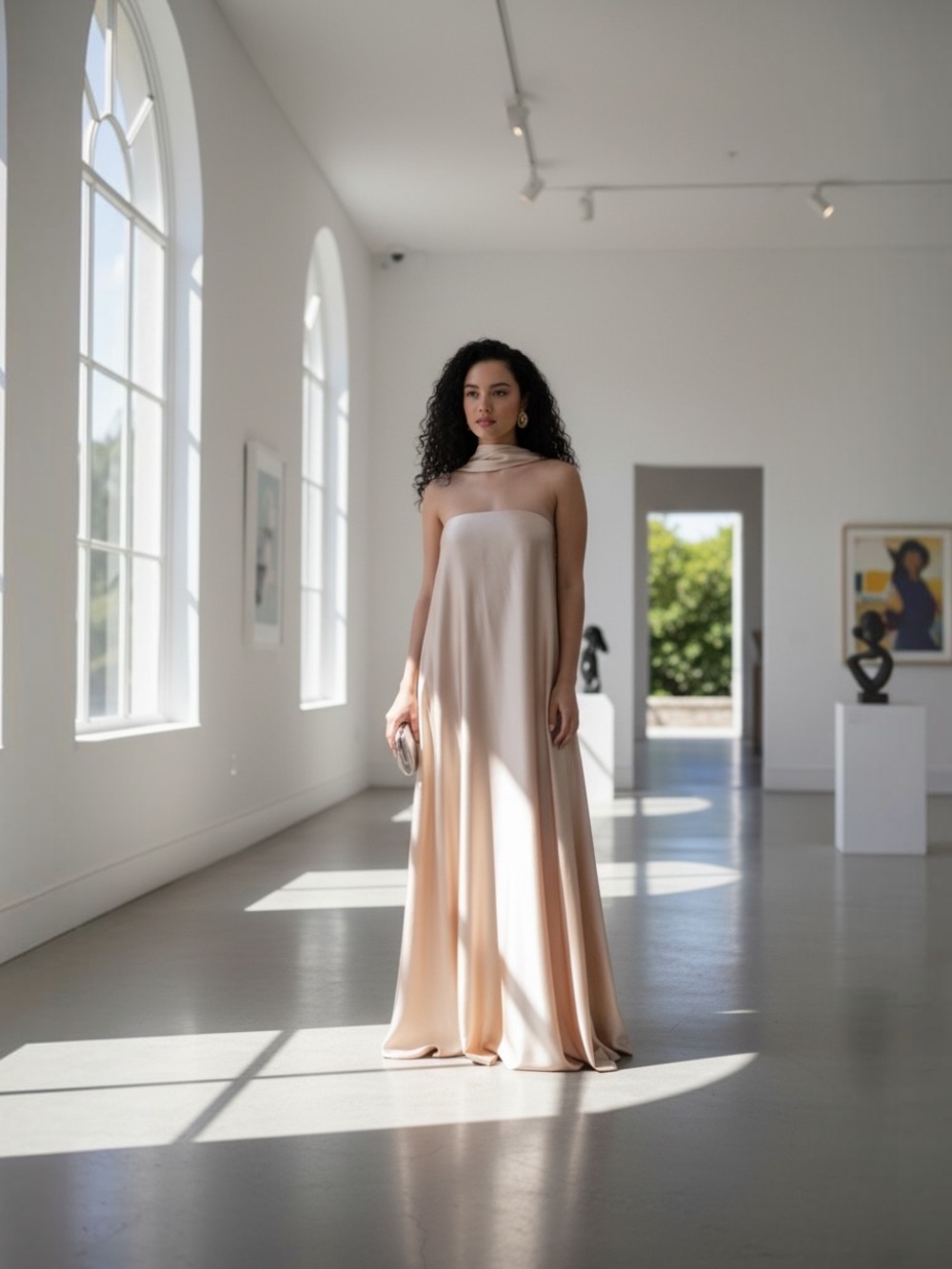 Show Me Your MuMu Tinsley Tube Strapless Maxi Dress in Champagne Luxe Satin NWT - Picture 2 of 4
